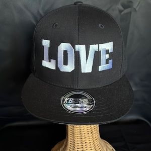 KBETHOS | OS | Unisex SnapBack | Black/ White | embroidered LOVE